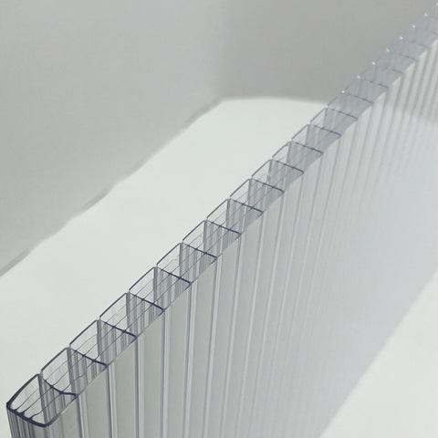 Rodeca Polycarbonat Doppelstegplatten DecoStripe 16mm klar/weiß